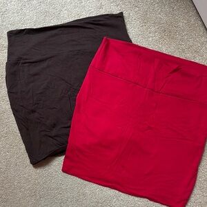 Charlotte Russe Red and Brown Mini Pencil Skirt Set